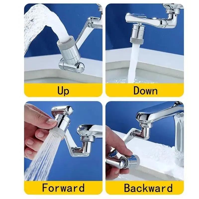 1pcs Faucet Extender, Alloy Robotic Arm,1080° Rotating Universal Faucet Extension, Swivel Faucet For Bathroom Sink