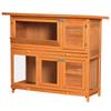 Outdoor Wooden Rabbit Hutch with House and 2-Story Enclosure, 122x48x100 Cm