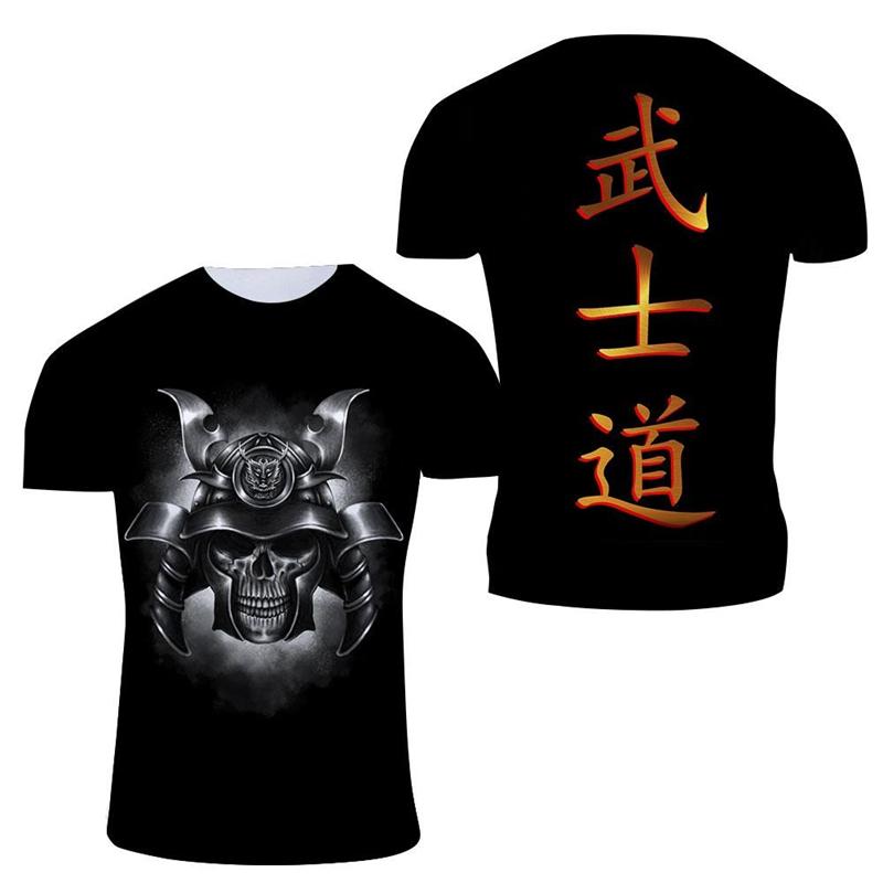Japanese Bushido Tshirt Unisexs Clothing Cool Round Neck Tops 3D Printed Samurai Pattern Personality Street 2024 Fashion T Shirts