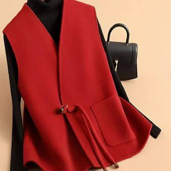 

Mom s Chinese Style Elegant Vest 2026: Trendy Spring and Autumn Jacket for Middle-Aged & Elderly Women 2XL красный