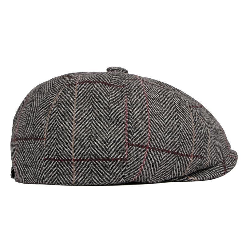 Retro Berets British Style Newsboy Cap Men Women Ascot Cap Male Vintage Octagonal Herringbone Flat Caps