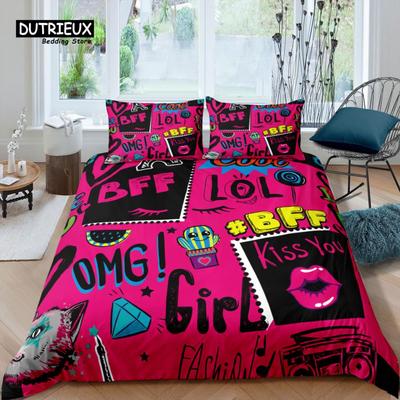 Home Living Luxury 3D Love Music Bettwäscheset Bettbezug Kissenbezug Kinderbettwäscheset Queen und King EU/US/AU/UK Größe