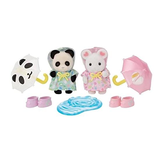 EPOCH Sylvanian Families Hoikuen [Nakayoshi Baby Set -Rain Play-] S-74 ST Mark Certification 3 years old and up Toy Dollhouse Sylvanian Families
