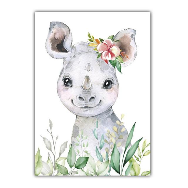 Graffiti Art Animal Canvas Painting Funny Pony Elephant Tiger Wall Art Poster Living Room Bedroom Home Decoration Mural No Frame