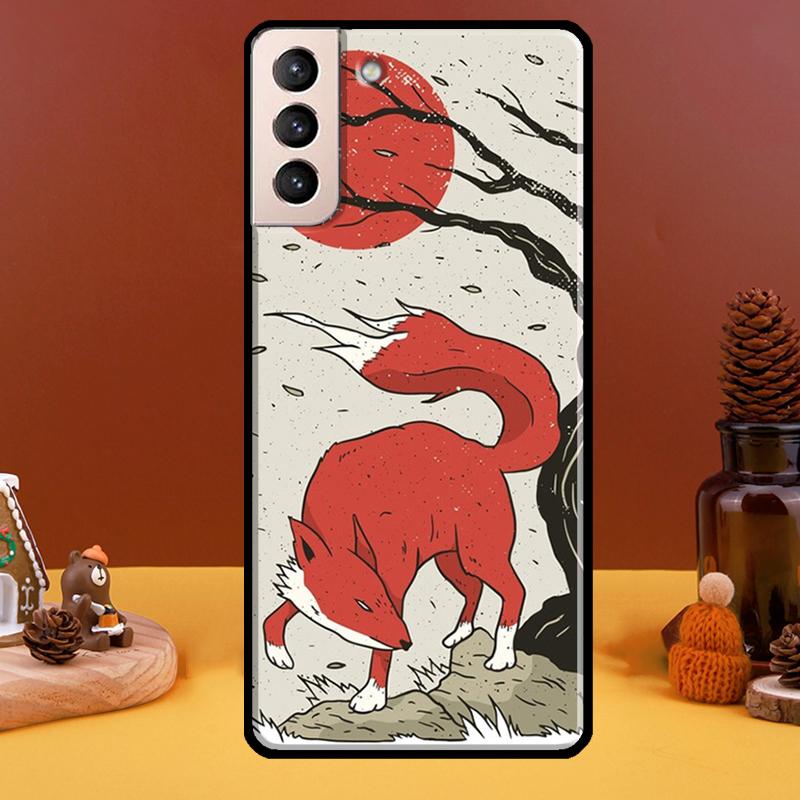 Fuchs Hülle im japanischen Stil für Samsung Galaxy S21 Ultra S20 FE S8 S9 S10 Note 10 Plus Note 20 S22 Ultra Hülle
