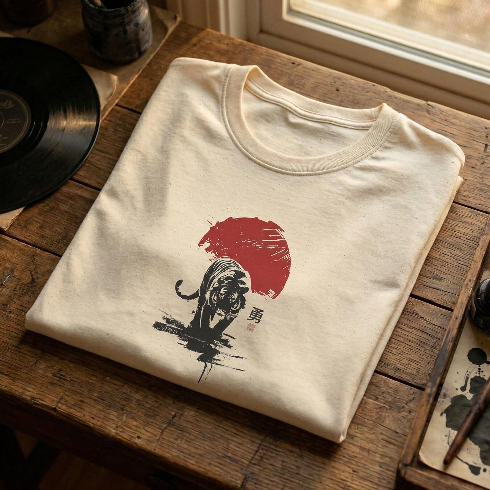 Japanese Tiger T-Shirt | Sumi-e Art, Streetwear S