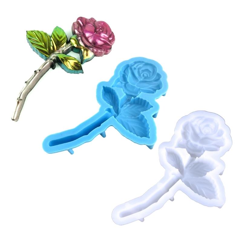 Flower Silicone Resin Mold,Rose Epoxy Resin Casting Mold for DIY Craft Car Pendant Jewelry Making Keychain Silicone Mold