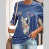 QICED Women's Fashion Casual Long Sleeve O-Neck Blouses & Shirts