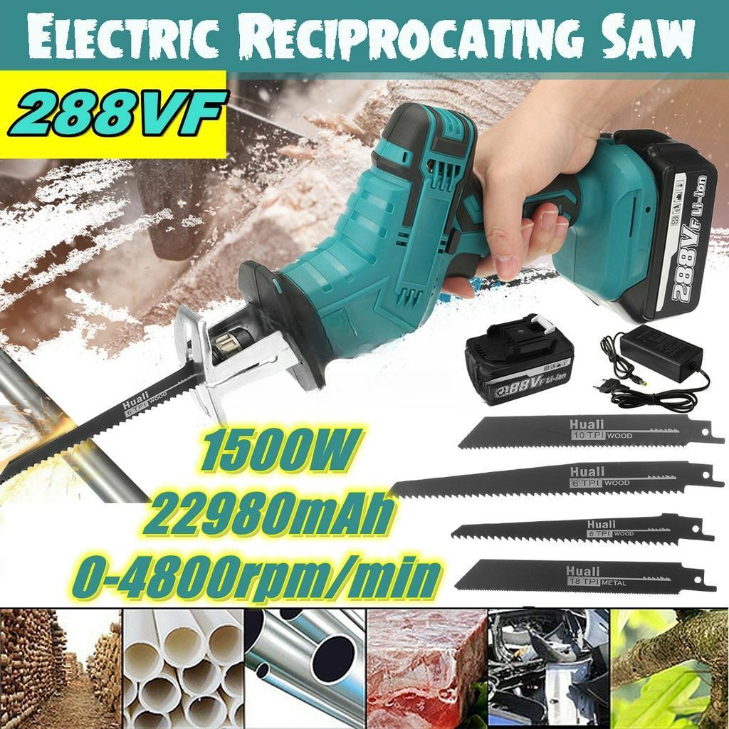 4000rpm/min 288VF Cordless Electric Reciprocating Saw Variable Speed Metal Wood Cutting Tool 22980mAh Battery Electric Saw 1500W