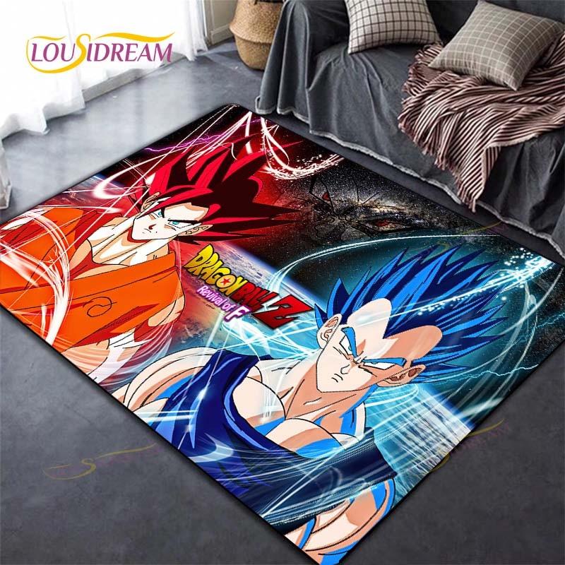 Alfombra antideslizante con dibujos de Dragon Ball Goku para suelo, alfombra cuadrada de calidad para habitación, suelo de baño y cocina extraíble, alfombra impermeable