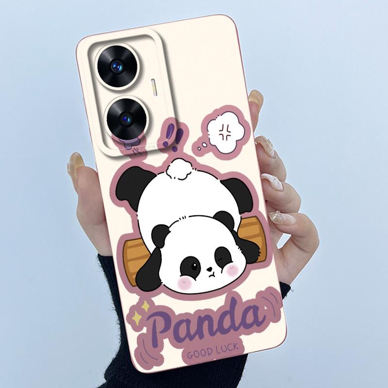 Hülle für Realme C55 NFC Realme C55 4G Narzo N55 2023 Handyhülle Süßer Panda Süße Mädchen Katzen Weiches Silikon Stoßfeste Abdeckung