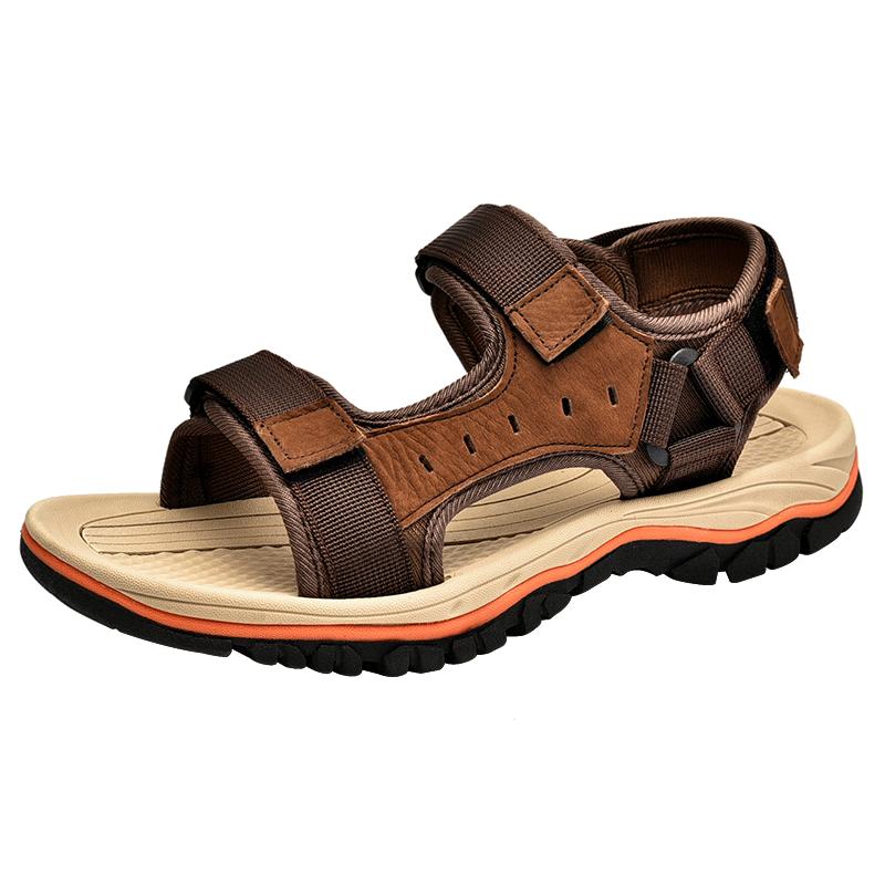 

Модные мужские сандалии Роскошные летние на плоской подошве для активного отдыха, нескользящие, для ленивого отдыха, спортивные, пляжные, дышащие, брендовые, повседневные сандалии Zapatillas 47 коричневый