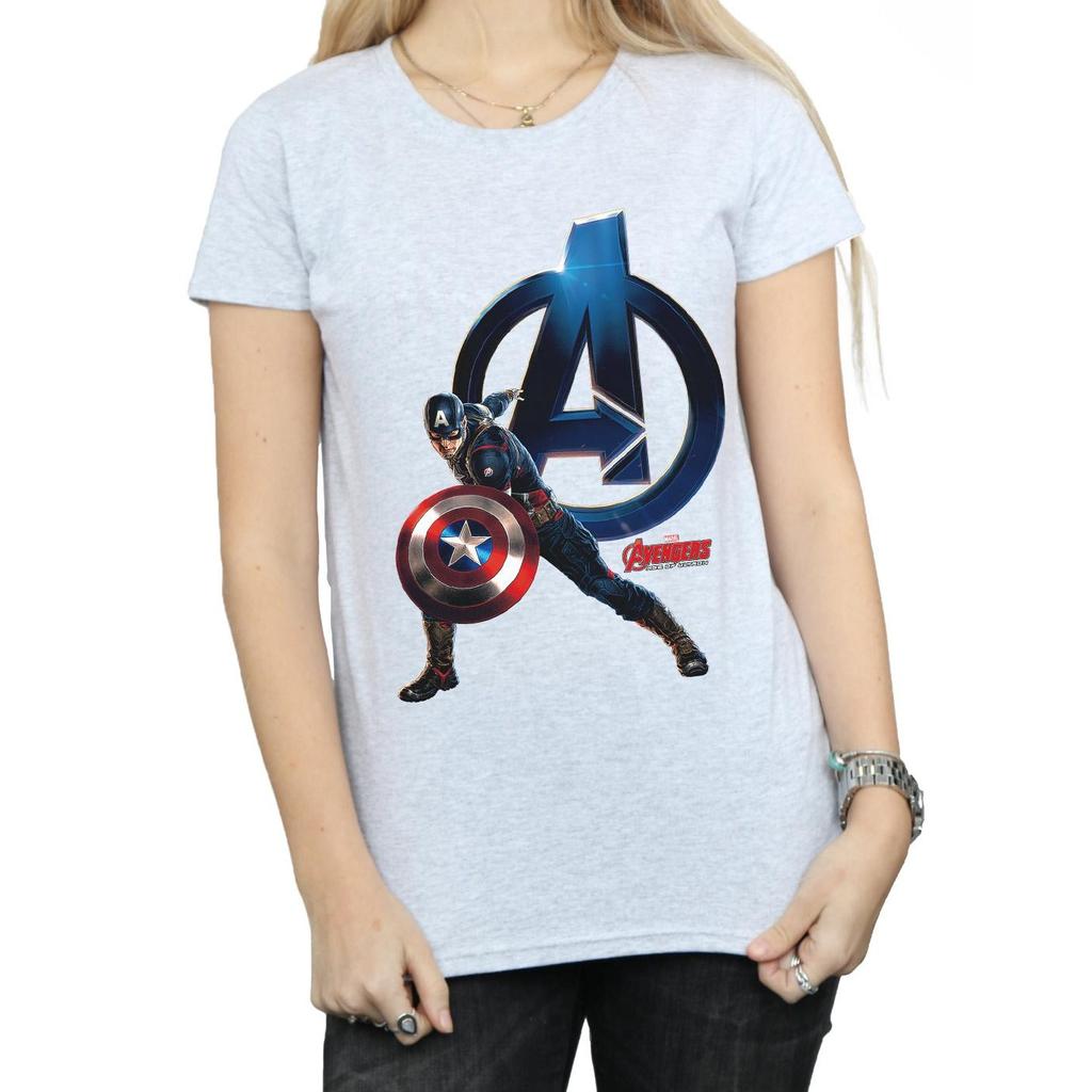 Marvel Womens/Ladies Captain America Pose Cotton T-Shirt