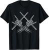 Schlagzeuger Drumsticks Rock & Roll Skelett Hand Hörner T-Shirt