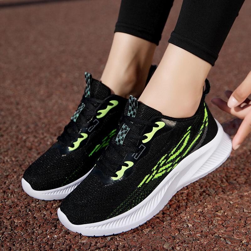 Fashion Colorful Women Running Shoes Breathable Knitted Casual Sports Shoes Female Lightweight Jogging Trainers