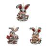 3 Pieces Flat Acrylic Easters Rabbit Pendant Charm for Festival Hanging Bunnys Car Keychains Backpack Keyring Accessory