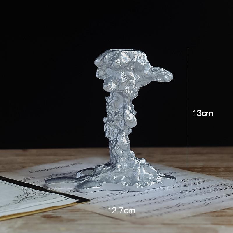 

European Retro Candle Holder Ornament Candlelight Dinner Decoration Photo Prop серебряный