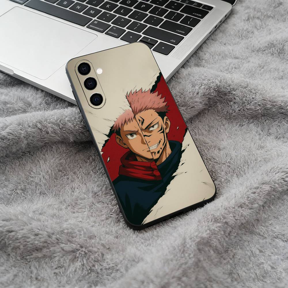 Anime main characters-Yuji Itadori Black Soft Silicone Phone Case for Samsung Galaxy A73, A71, A72, A70, A53, A52, A51