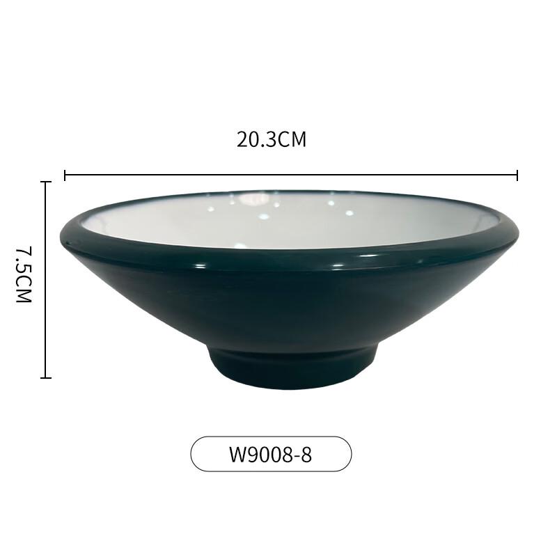 Zhi Shi Commercial Double-Color Melamine Ramen Noodle Bowl
