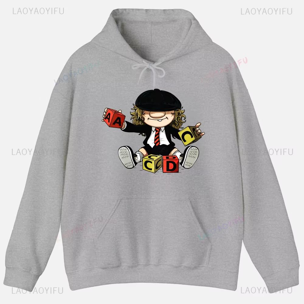 ACDC Printed Unisex Hoodie Plain Clothes Tops Women Long Sleeve Graphic Sweatshirt Quality Clothing Autumn Streetwear Custom Funny