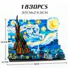 Vincent Van Gogh The Starry Night  Art Painting Building Blocks Bricks Ideas Home Decorae Education Toys For Kids Gifts