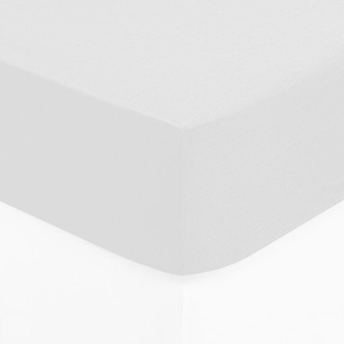 Drap housse coton uni 90 x 190 cm Couleur moderne blanc