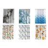 Shower Curtain Digital Printed Bathtub Curtain Soft Fabric Bathroom Decoration Waterproof Various Size With Hooks