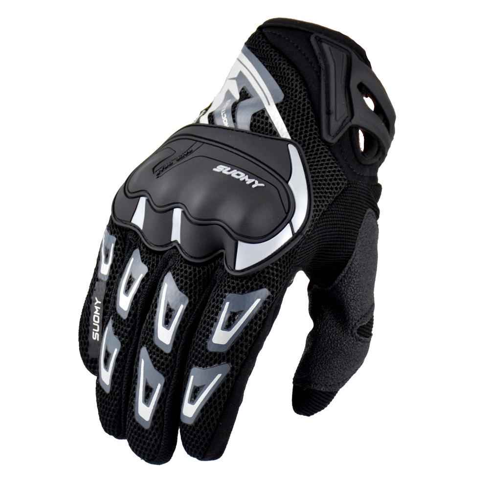 Suomy New Breathable Motorcycle Gloves Summer Full Finger Moto Racing Gloves Touch Screen Motorcycle Motocross Men Plus Size XXL