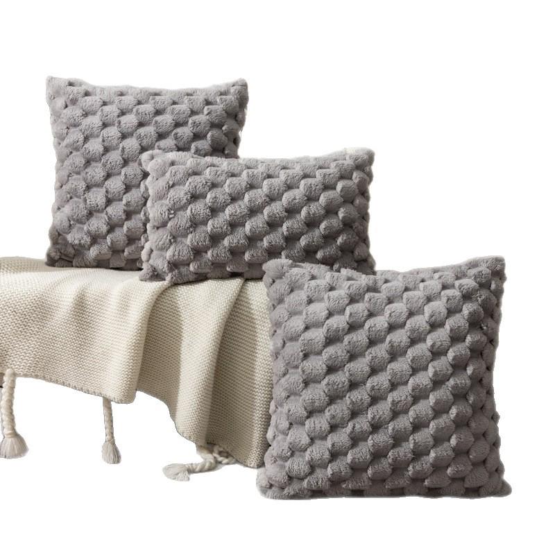 Snowflake Velvet Pillow Cover - Solid Color Decorative Cushion for Sofa or Bed