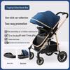 Reversible Baby Stroller with Shock Absorption: Sit & Lie Options, Foldable, High Landscape Design for Newborns.