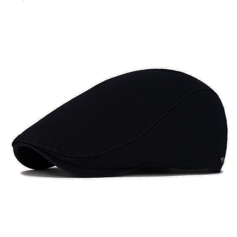 Men's Beret Forward Hat Solid Color Outdoor Visor Hat British Vintage Newsboy Hat Peaked Cap
