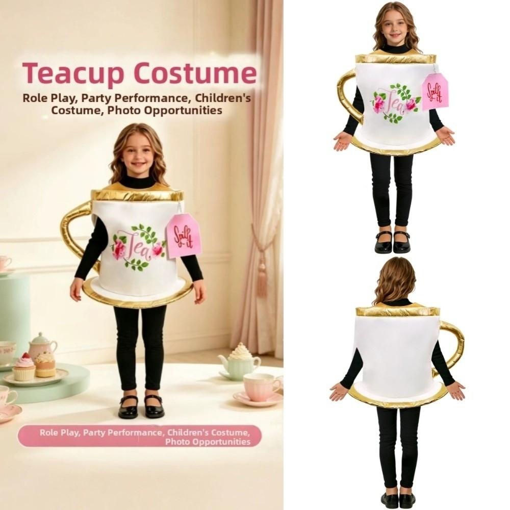 Kids Cos Costume Tea Cups Play Costume Tea Parties Outfit Halloween Costume Set Children's Day
