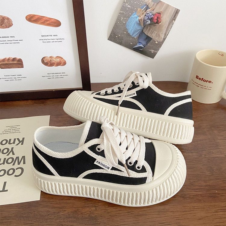 College style platform canvas shoes women's 2025 spring and summer new student versatile ins tide sports and leisure white shoes