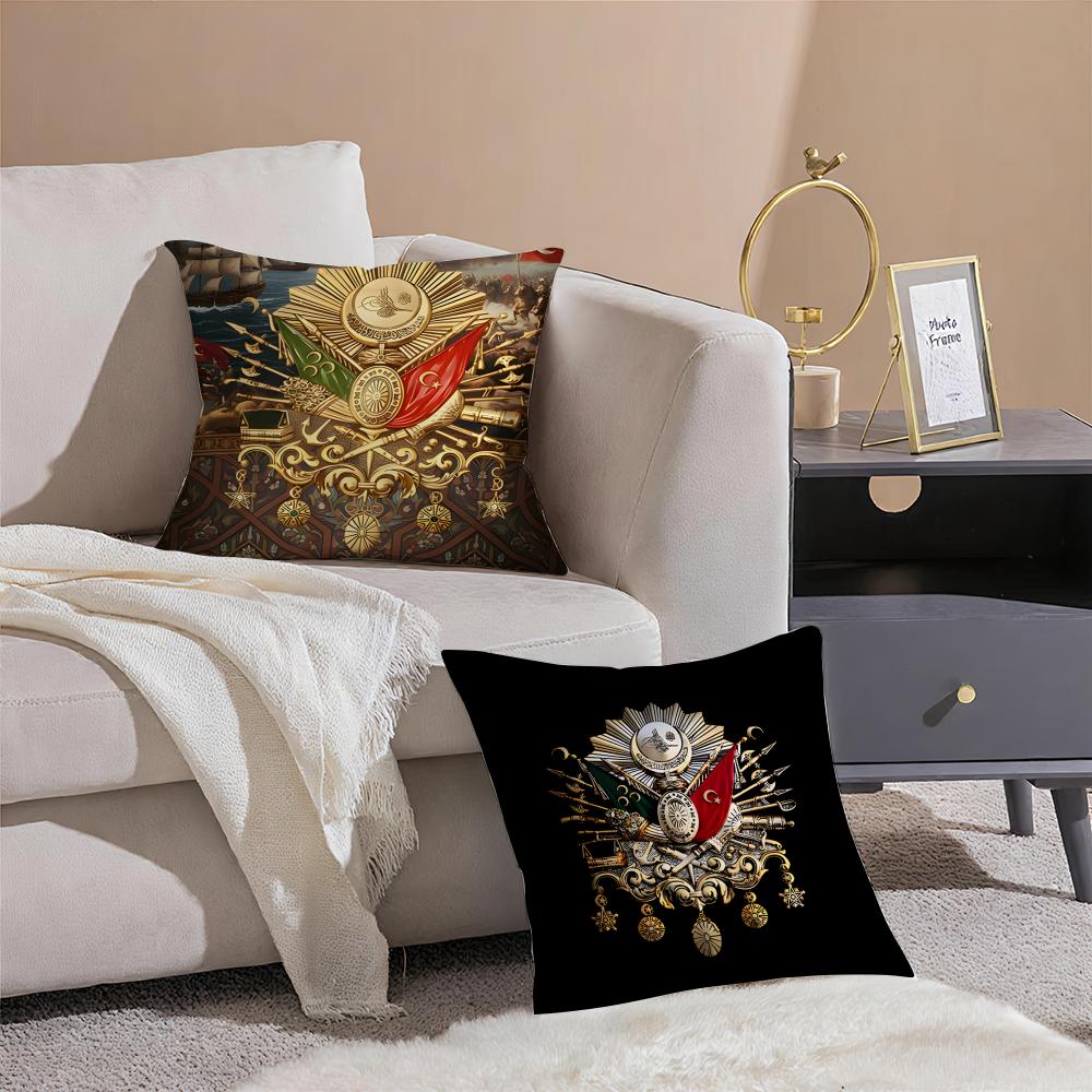 Historisches Wappen des Osmanischen Reiches Kissenbezug Kissenhülle Kurzer Plüsch Verdeckter Reißverschluss Raum Sofa Kissenbezug