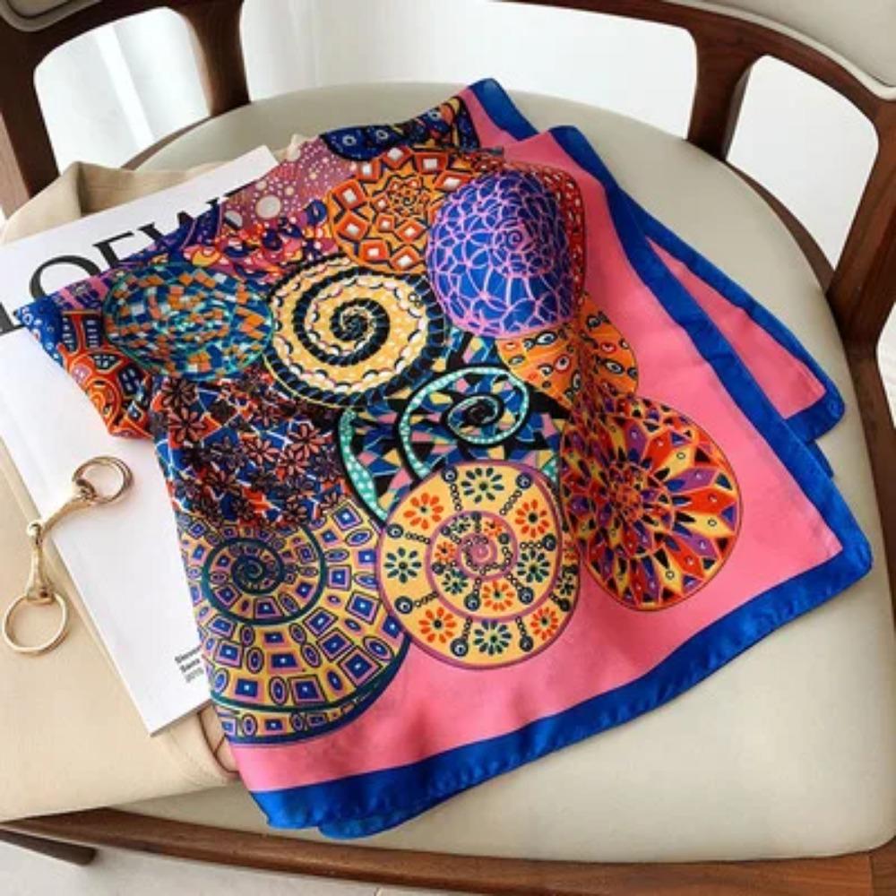 2025 Summer Luxury Brand Silk Scarf Square Women Shawls And Wraps Fashion Office Small Hair Neck Hijabs Foulard Scarves 70*70cm