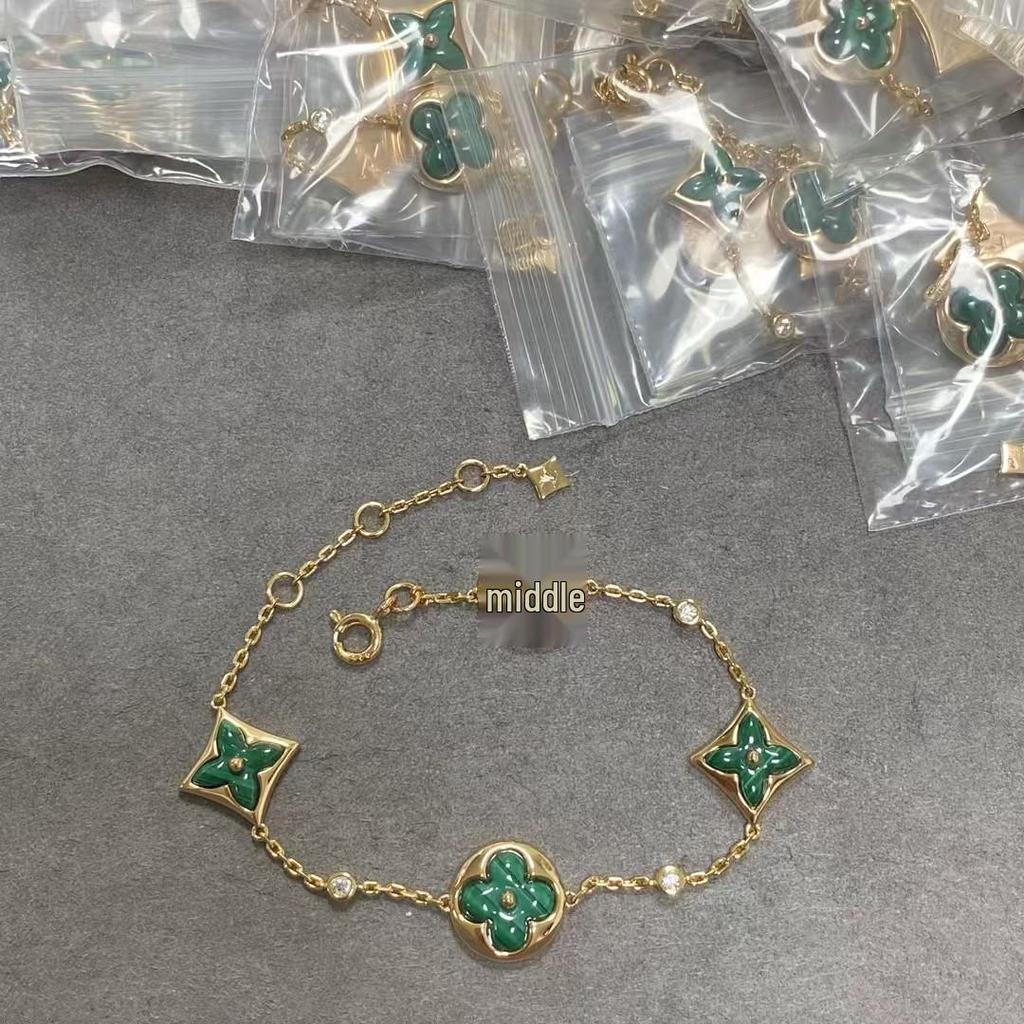 Luxusní sada náhrdelníku a náramku LV Clover & Flower z perleti