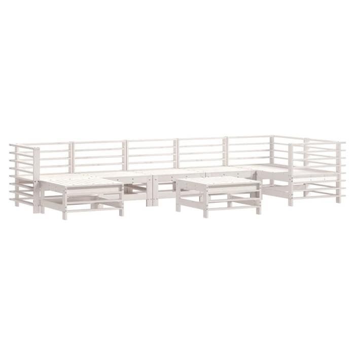VidaXL Salon de Jardin avec Coussins 8 pcs, Canapés avec Dossier et Accoudoir, Ensemble de Meubles avec Table Basse Patio 3185879