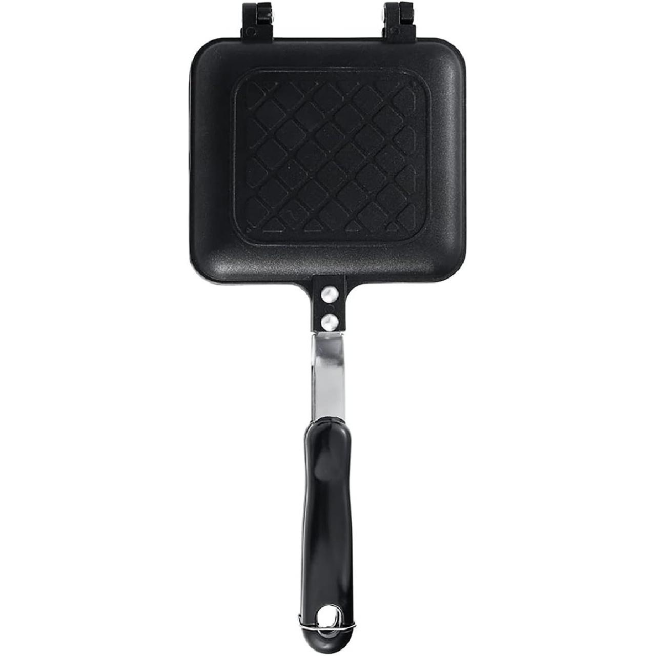 Grilled Sandwich Maker,Camping Toastie Maker, Stove top Panini Press Pan with Non-Stick Plates, Double Sided Hot Toasted Sandwich Maker Breakfast