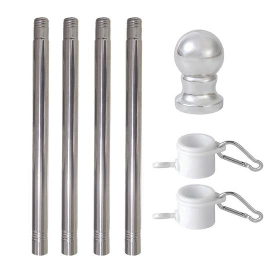 Flag Pole Tangle-Free Metal Weather-resistant Outdoor Flagpole Easy Assembly Segmented Flag Poles