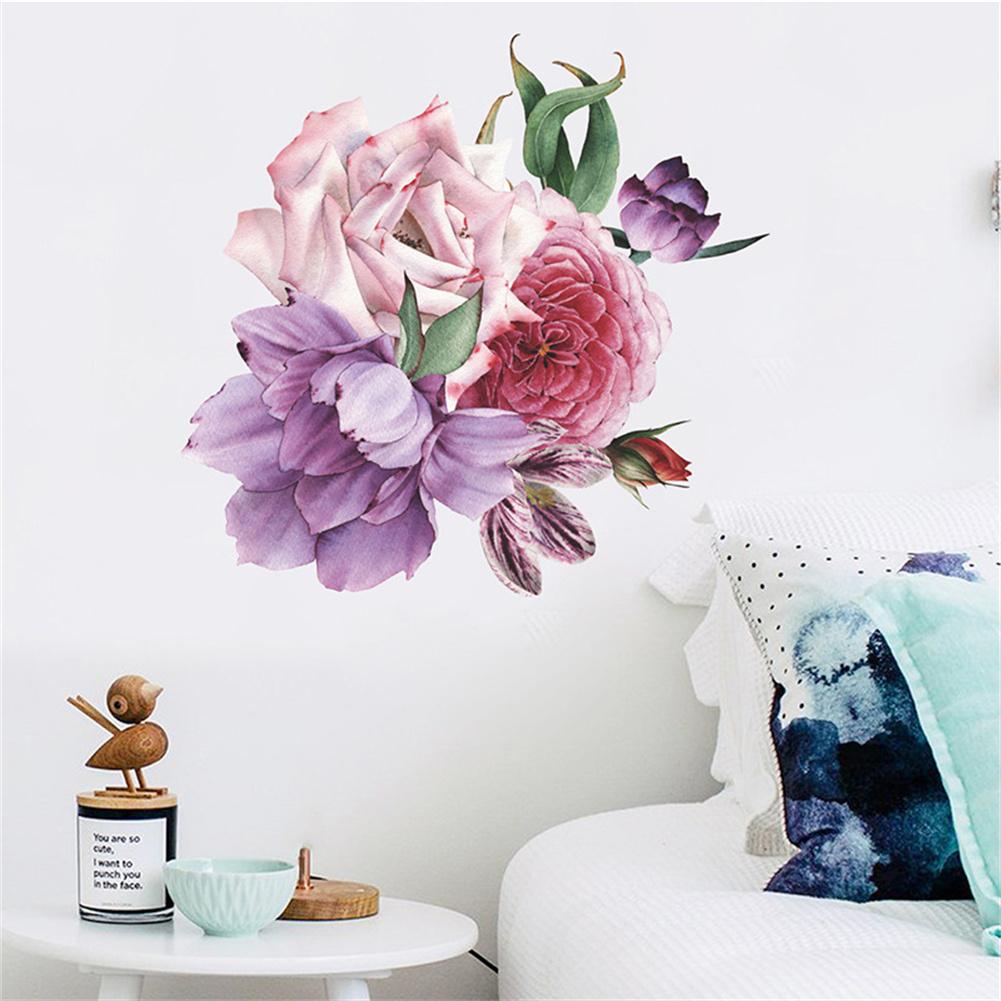 Peony Flower Wall Stickers Wall Decals Romantic Flowers Home Decor For Bedroom Living Room Entrance