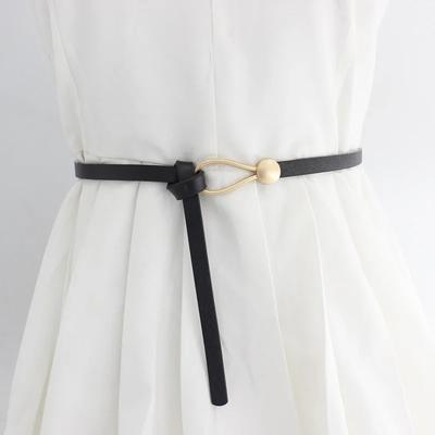Ceinture Femme Ceinture Nouée Sans Trou Vintage PU Cuir Ceinture Taille Couleur Unie Vintage Décorative Ceintures Fines Robe Ceinture Pour Femmes