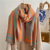 Autumn and winter five-pointed star warm scarf women's long thickened imitation cashmere scarf stall