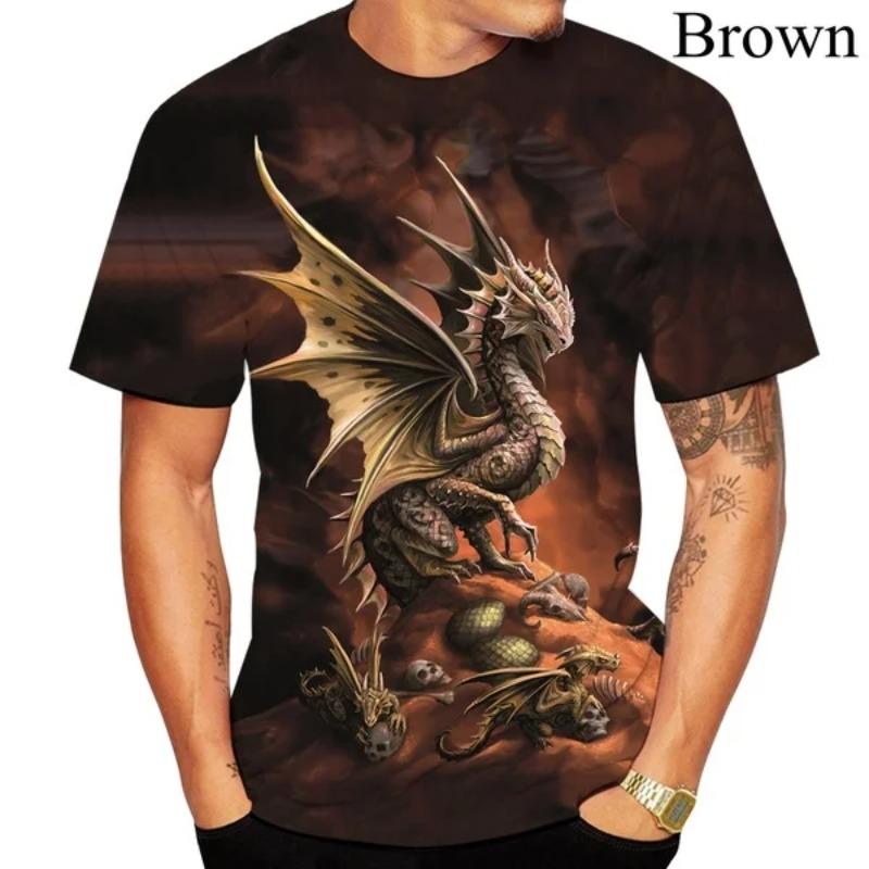 Blue Dragon 3D Printed T-Shirt Sports Loose Oversized Tops O-Neck Short Sleeve Tee