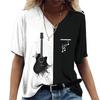 Rock Band Women's Short Sleeved T-shirt Casual Loose Party 3D Printed Short Sleeved V-neck T-shirts
