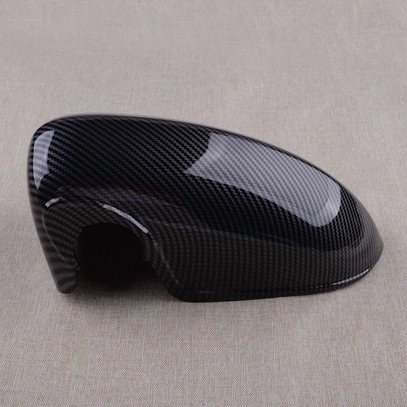 1 Pair Carbon Fiber Texture ABS Side Door Wing Mirror Cover Cap Fit for Vauxhall Corsa D E 2014