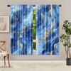 2 Panels Blue Gold Marble Printed Curtains Abstract Luxury Drapes Polyester Living Room Bedroom Window Treatment Home Decor