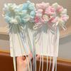 Korean Style Girls' Ribbon Scrunchie: 2025 New Flower Hair Tie for Children