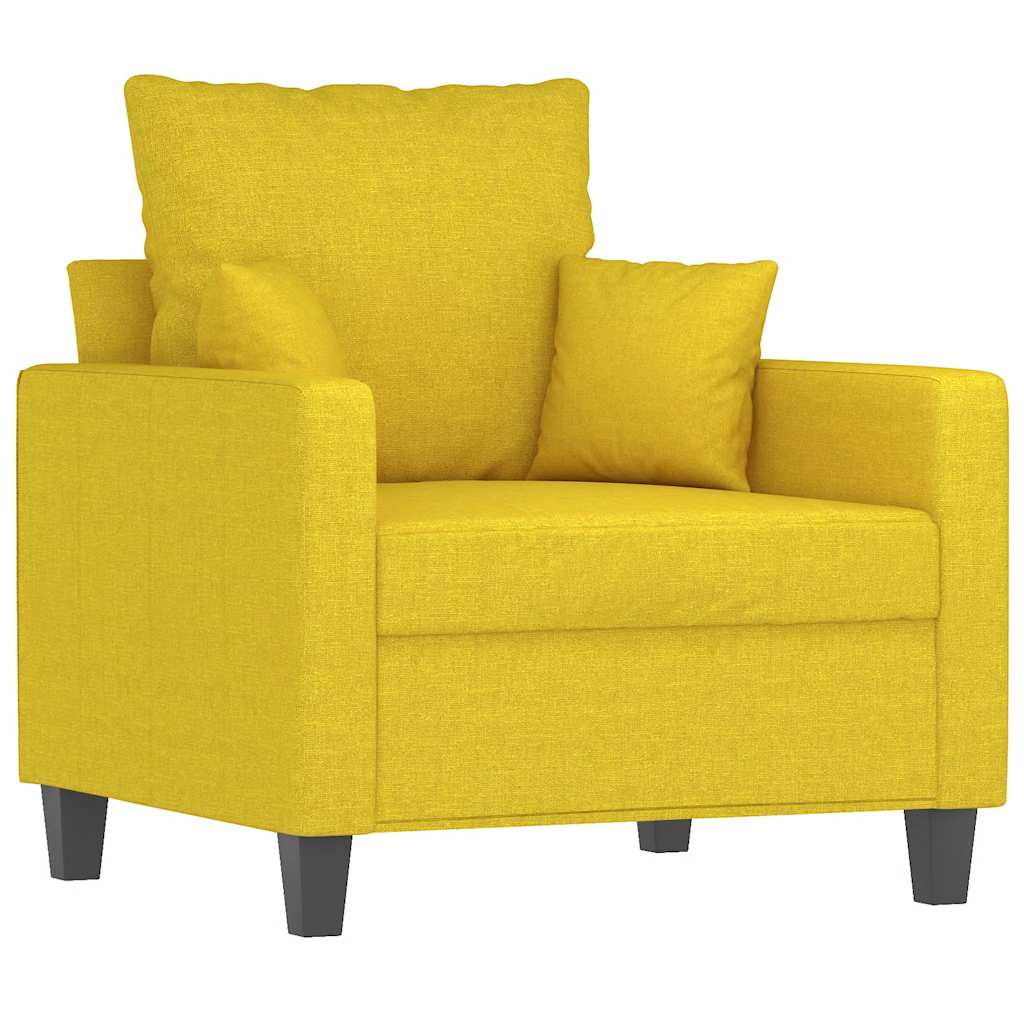 Vidaxl Fotel, Jasnożółty, 60 Cm, Obity Tkaniną