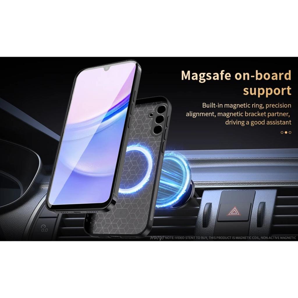 Leather Car Magnetic Case for Samsung Galaxy A55 A15 A25 A35 A14 A24 A34 A54 A52 A52S A05S A13 A23 A51 A71 4G A53 A73 5G M55 M15