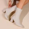 New Women's Knitted Ankle Boots Knitted Stretch Fabric Socks Women High Heel Short Boots Pointed Toe Female Ankle Booties